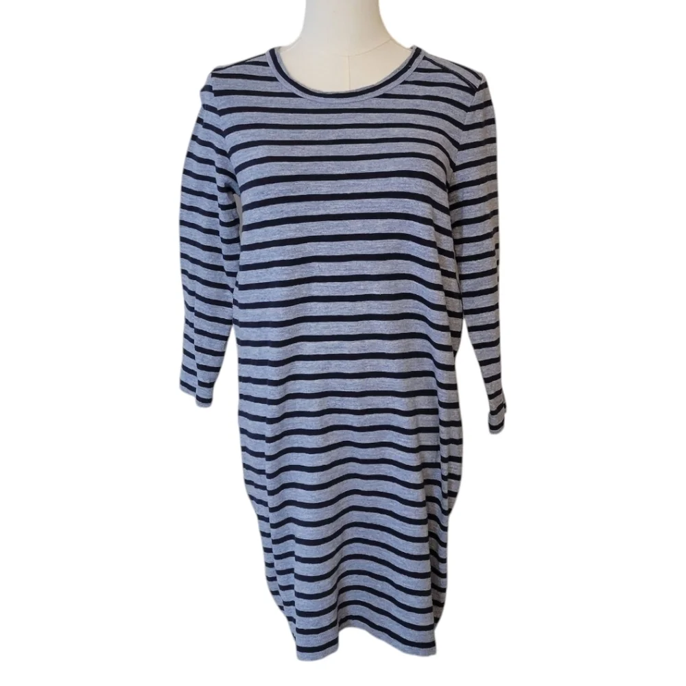 J. Crew Striped‎ Cotton Side Zipper Dress Size Small